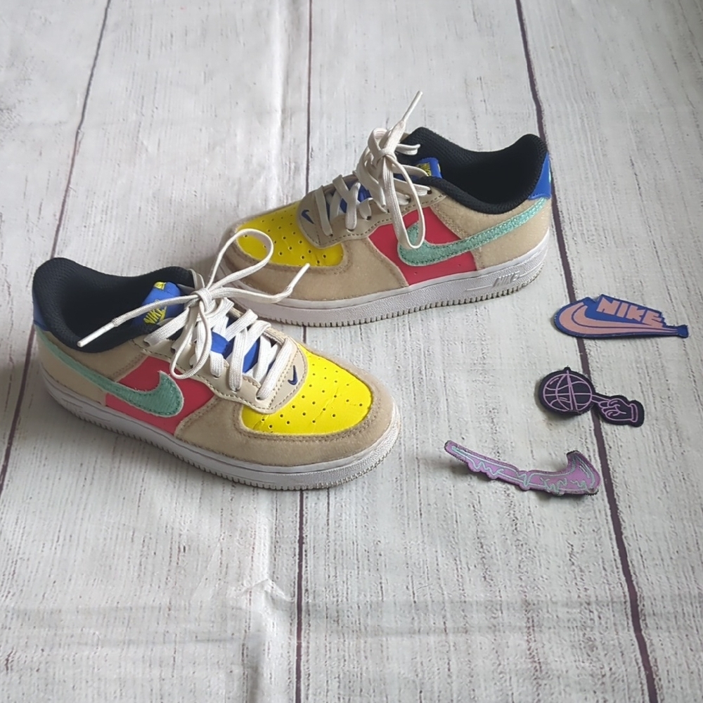 Nike Air Force 1 Vibrant Blue and Yellow Sneakers